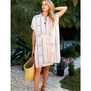 Emerson Short Caftan - Rainbow Stripe Organic